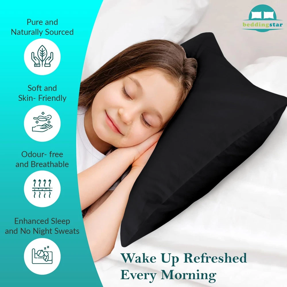 Travel Pillow Case 12X16 Size Egyptian Cotton Set of 2 Zipper Closure Toddler Pi