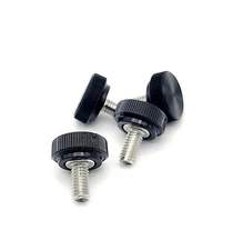 M4 x 8mm Knurled Thumb Screws Bolts Black Clamping Knob 304 Stainless Steel 4mm