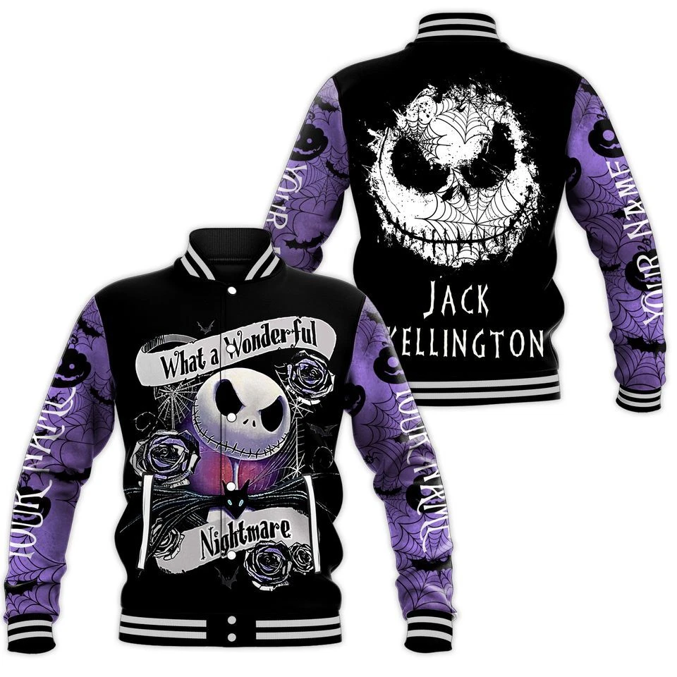 Personalized A Nightmare Before Christmas Jack Skellington Baseball Jacket