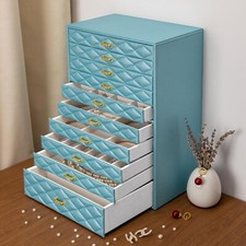 Extra Large Jewelery Box, 10-Layer Storage Case, Faux Leather Organizer with ...