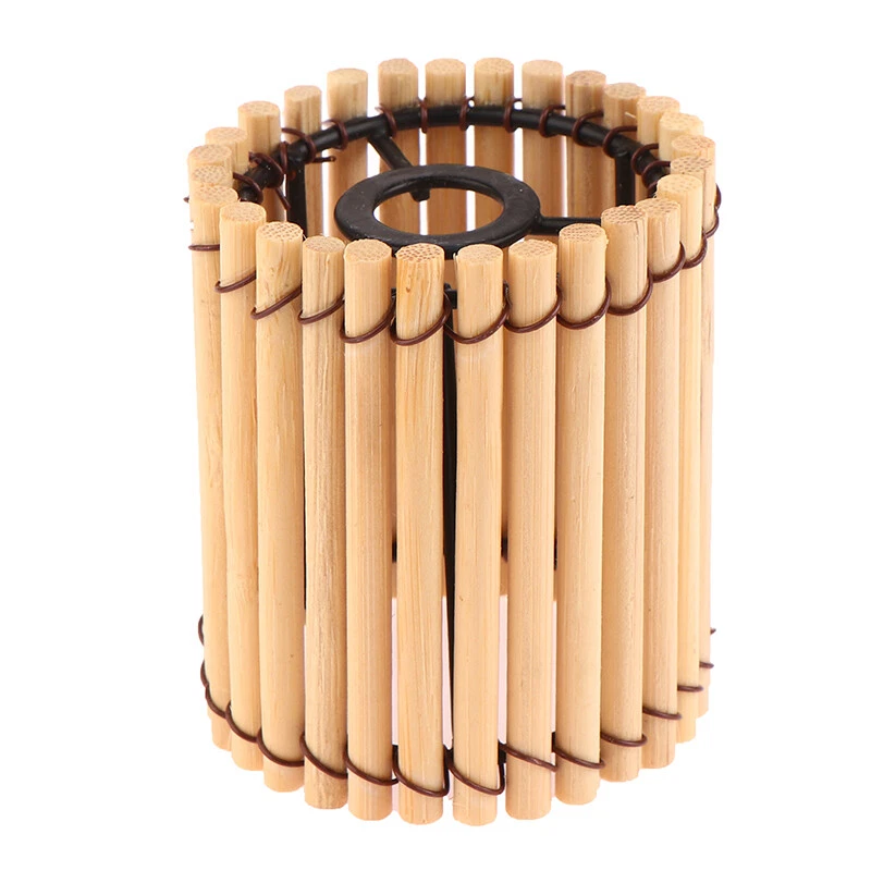 Small Bamboo Lamp Shade Vintage Lampshade Pendant Light Cover Decorative Ligh Wa