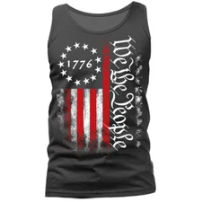 We The People Large Vertical US Flag American Pride Patriotic Tank Top
