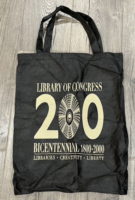 RARE Vintage 2000 Library of Congress Bicentennial (1800-2000) Tote Bag Black DC