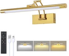 24" Picture Lights for Wall Battery Operated, Rechargeable Picture Light with...