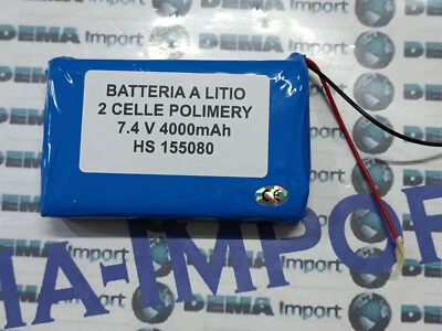 HS Batteria a litio ricaricabile 7.4V DOPPIA CELLA 4000mAh gps acustica