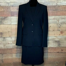  Peter Nygard 2 pcs Black Suit Blazer A Line Dress Sz 6  Career Business Classic