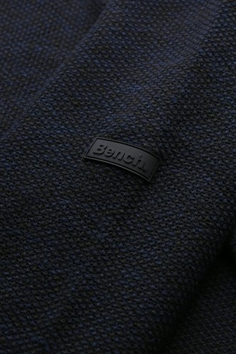 Bench Mens Palacio Quarter Zip Funnel Neck Jumper - Navy Marl - Picture 4 of 5