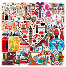 British London Stickers, London Aesthetic Water Bottle Decals Vinyl Traveling