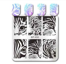 Nail Stamping Plate Print Manicure Pedicure Tool Cat Animal Zebra image Print