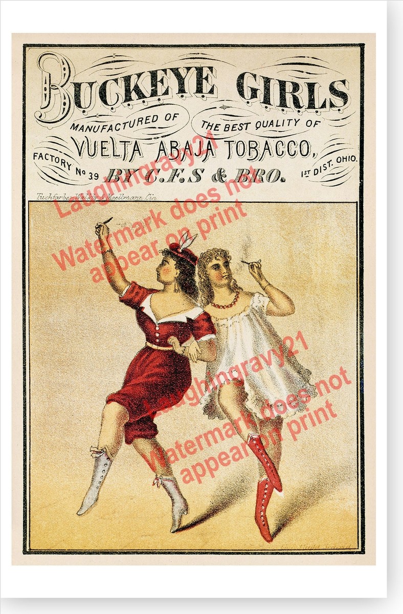 Buckeye Girls Cigars Retro 1869 Tobacciana Advertising Poster