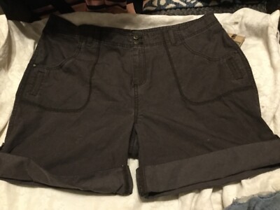 Womens~Ruff Hewn~Well Worn Style~Brown Cuffed Shorts~Size 14~$59