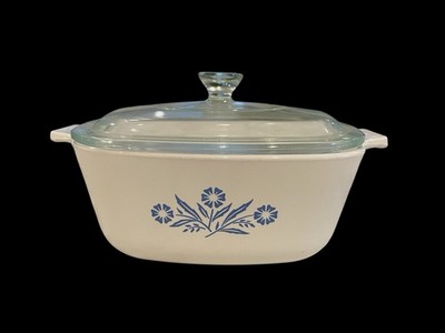 CorningWare Blue Cornflower P-1 1/2-B 1-1/2 Qt Floral Baking Dish W/ Lid