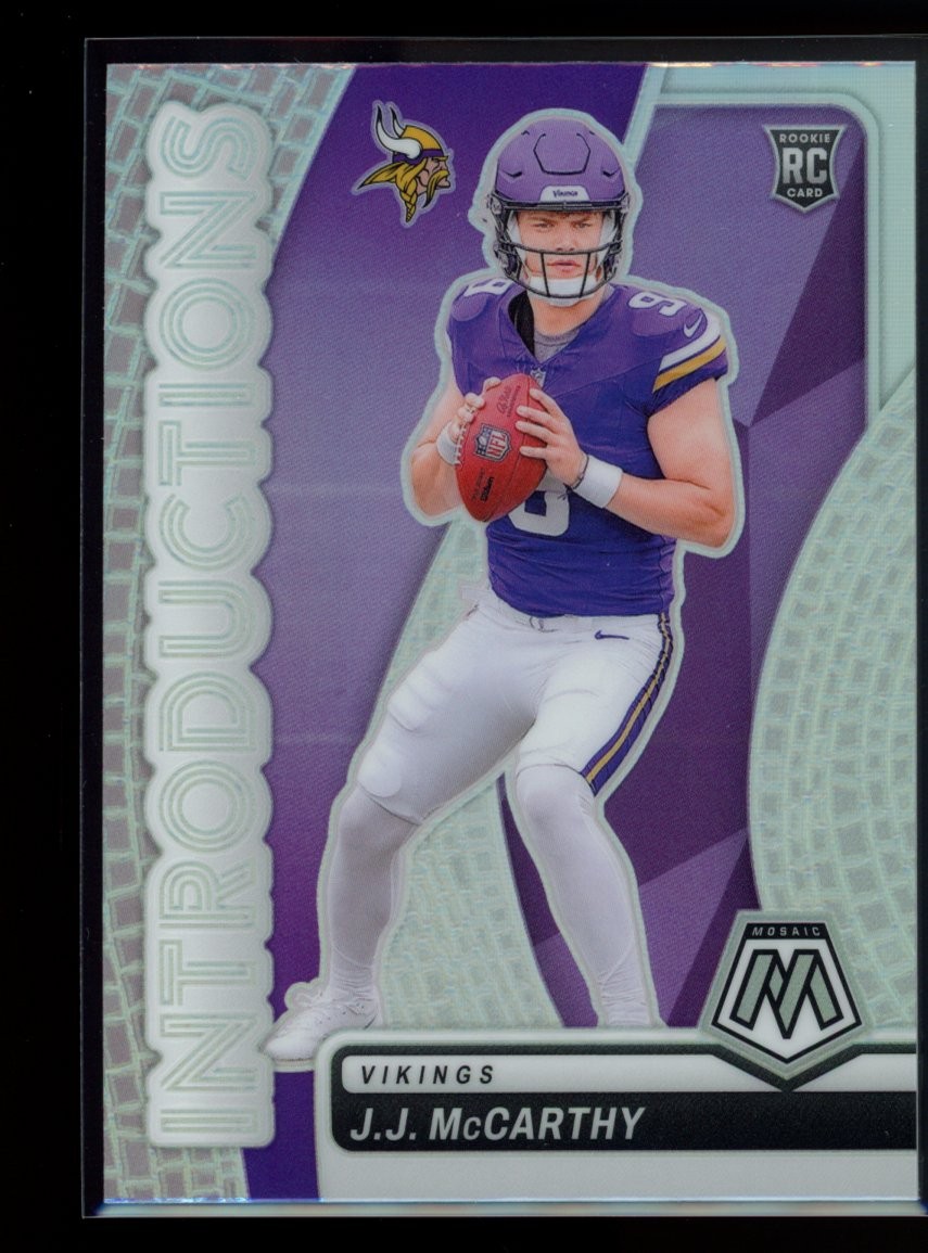 2024 Panini Mosaic #5 JJ McCarthy Introductions Silver Prizm