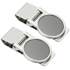 2 x Stainless Steel Money Clip, Wallet Clip Round Black Money Holder