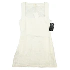 POSSE Dress Womens SMALL White Linen Square Neck A-Line Lightweight Size S NWT