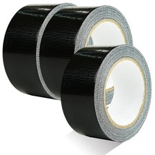3-Pack Duct Tape Heavy Duty Black Waterproof, 66 Yards x 1.88 Inch Total Strong