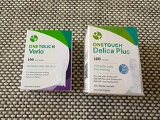 One Touch Verio Strips 100 Plus One Touch Delica Lancets 100. EXP 2026-28.SEALED