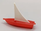 Vintage Barbie Skipper Ship Ahoy #1918 1965 Red Plastic Sail Boat White Sail