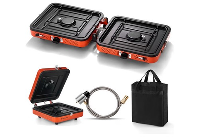 #ad Portable 2 Burner Camping Stove Propane 17000 BTU h Gas Stove Collapsible Stove $58.80