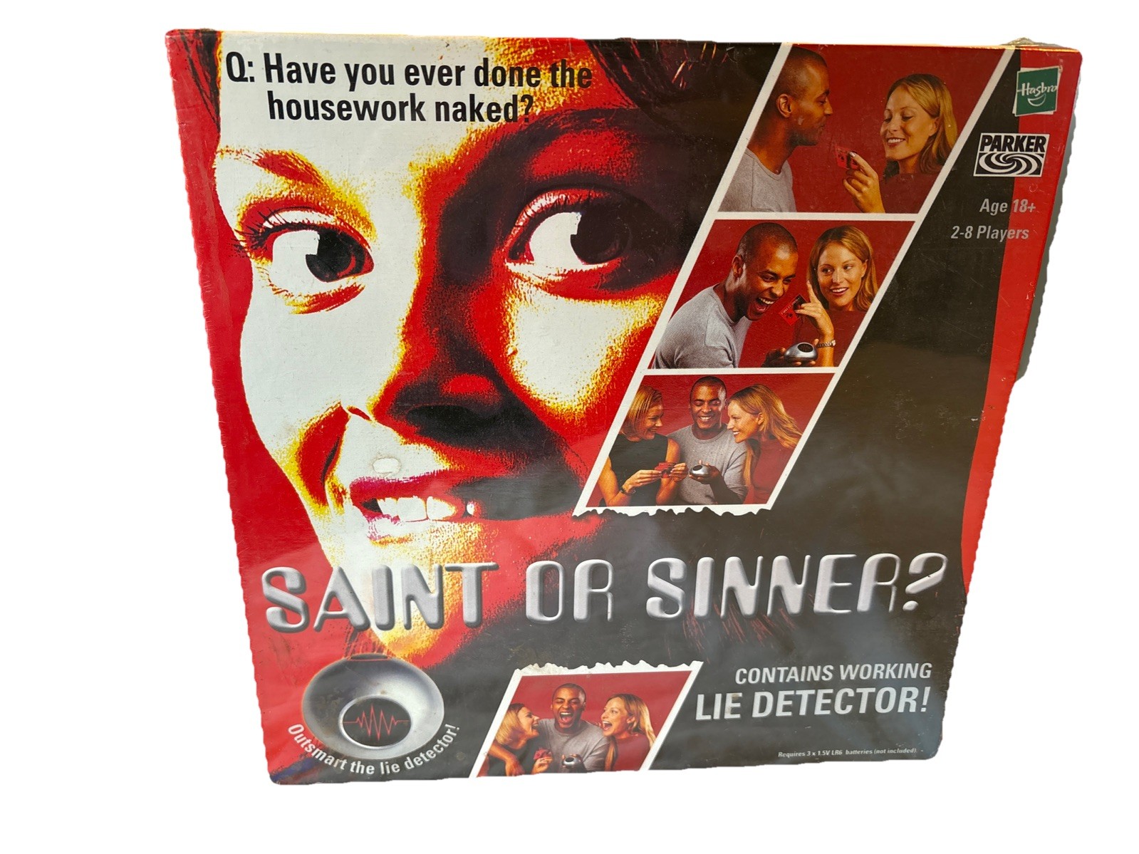 Hasbro Parker Saint Or Sinner? Lie Detector Board Game, Batteries Required, 18+