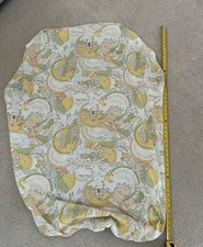 VTG 70s Sears yellow puppy chick bear ABC 123 cat dog fitted Crib Sheet See Ad