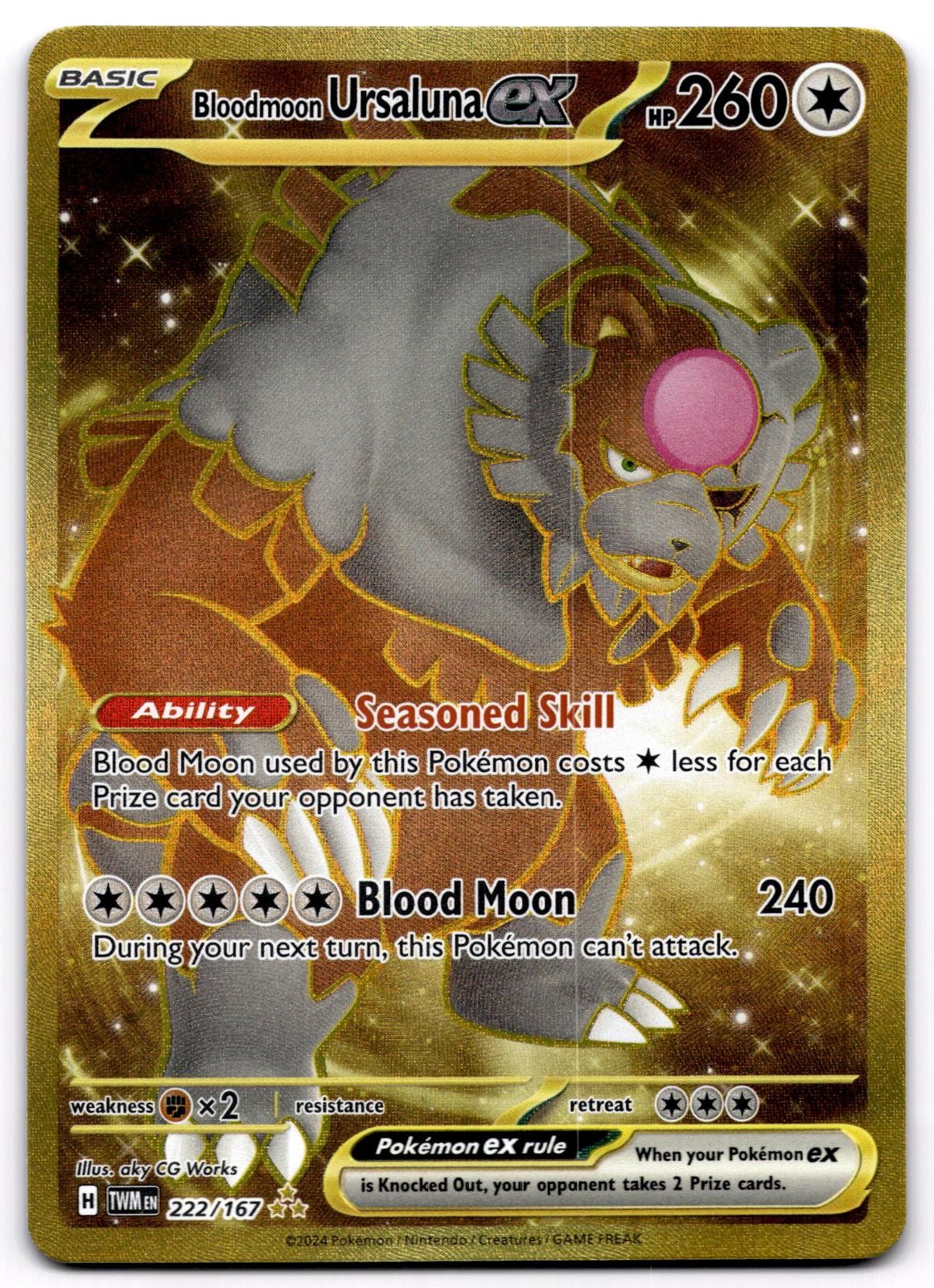 Bloodmoon Ursaluna ex 222/167 Twilight Masquerade Hyper Rare Holo NM Pokemon