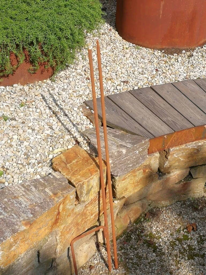 Edelrost Windrad Blumenwiese doppelt Windmühle Rost Gartenstecker Windspiel - Bild 4 von 4