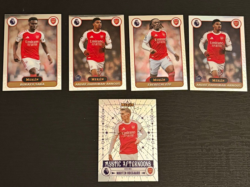 Topps Merlin 2026 Premier League Arsenal FC 5-Card Lot Saka Odegaard Eze Annous