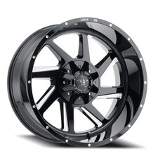 17x9 Luxxx HD LHD14 Gloss Black Milled Wheels 5x4.5-5 (+6mm) Set of 4