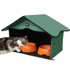 Outdoor Cat House, Waterproof Pet Shelter/Dining Room, for Feral/Community Ca...