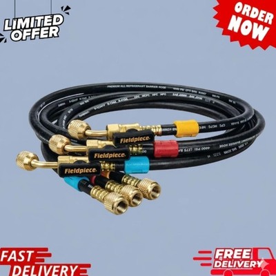 Fieldpiece HR3B Ball Valve Refrigerant Hose Set (3 Pack) - 1/4'' x 1/4'' new