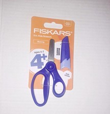 Fiskars 5" kids pointed tip scissors with eraser sheath blue