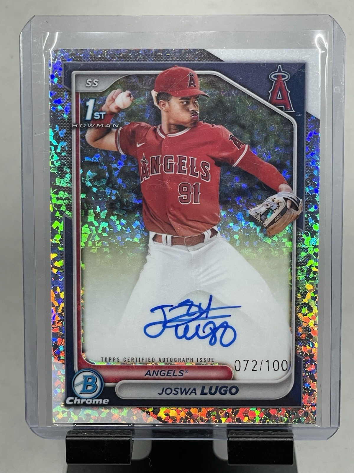 2024 Bowman Chrome Prospect Mini-Diamond Refractors Joswa Lugo 1st Auto 72/100