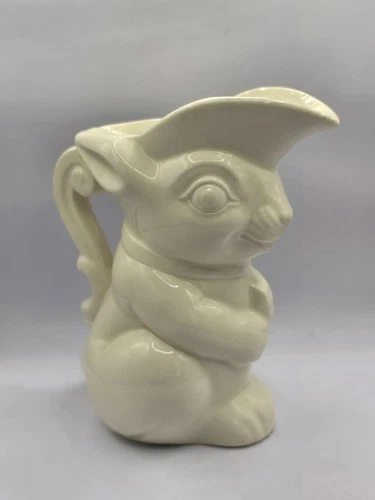Vtg McCoy White Colonial Bunny Rabbit Pottery Pitcher Creamer Syrup