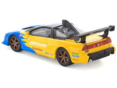 ミニカー 1/64 SPOON NSX-R GT WAGON Pop Race 1:64 Honda NSX-R GT Spoon Sports Blue with Yellow Diecast