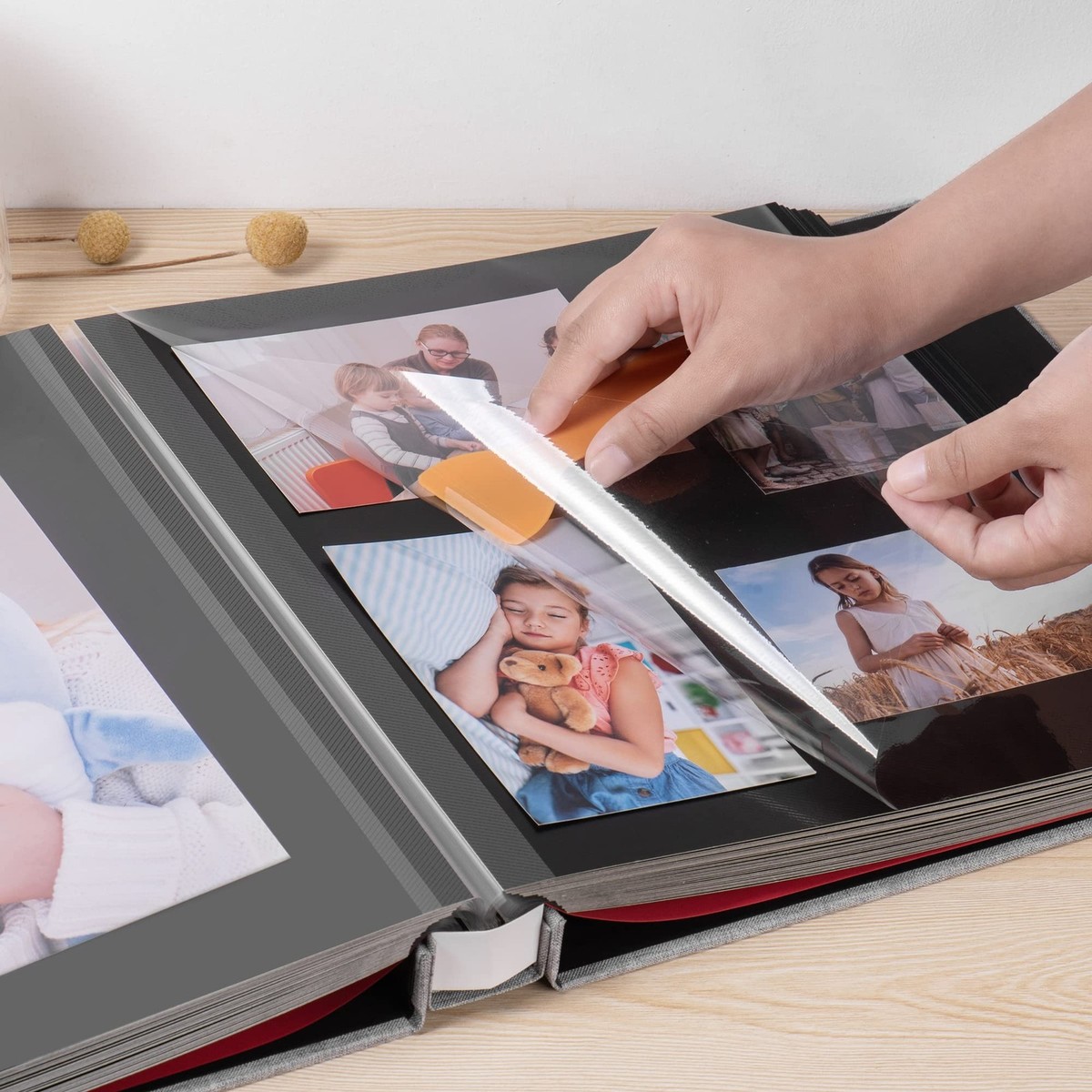 ToiM Pirate Theme Scrapbook Album - Leatherette Cover DIY Photo Memory Book (Red)