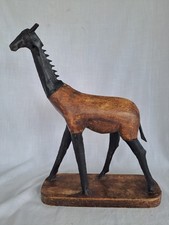 Vintage CHARLES MARCAK Llama Hand-carved w/ Metal 16" X 12" Mid-Century Piece