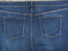 Old Navy Power Straight Jeans Womens 20 Blue Dark Wash High Rise Stretch 43x29