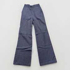 Vintage Bell Bottom Pants Womens 23x30 Zip Fly 60s Hippie Boho High Waist