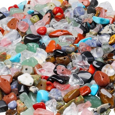 LAIDANLA Multicolor 400pcs Natural Chip Stone Beads 5-8mm Small, A-Multicolor 