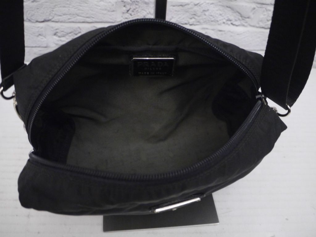 PRADA Tessuto Nylon Saffiano Leather Crossbody Camera Bag Black 7.9 x 4.7 x 3.1" thumbnail 17