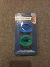 Itzy Ritzy Sweetie Soother Pacifier Set of 2 Silicone Blue  Green Newborn 0m 