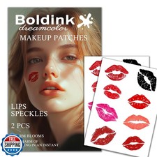 Boldink 2pcs Makeup Stickers,Waterproof Face Lips Temporary Tattoo Stickers,M