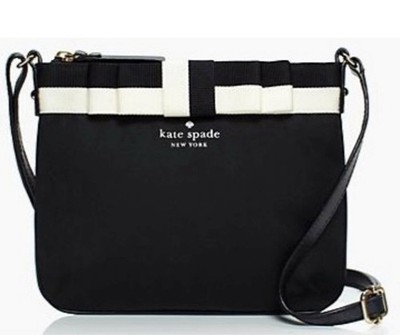 Kate Spade Tenley Black Crossbody With Cream Bow