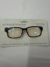ICU Eyewear Screen Vision Blue Light Filtering Rectangle Glasses Dark Tortoise