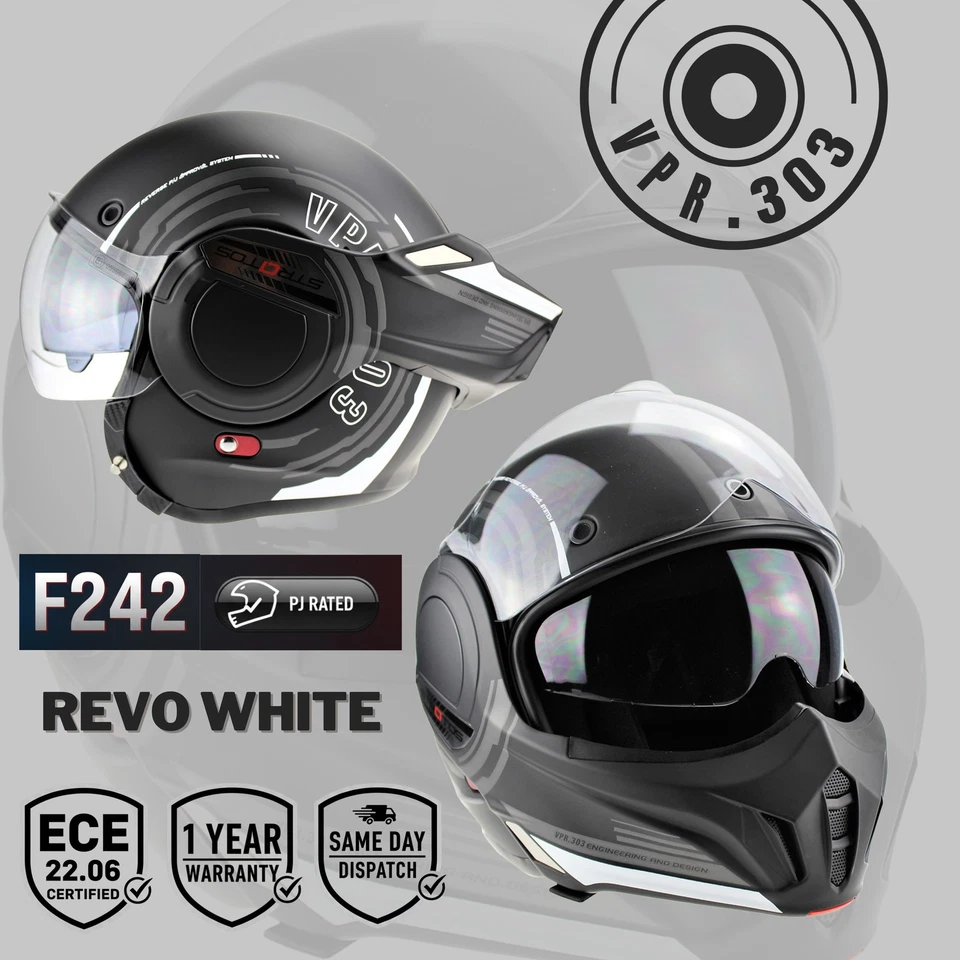 VIPER PJ F242 casque modulable 180 casque de protection moto dinversion ECE Gold GraphiquesRevo S