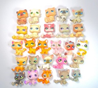 Littlest Pet Shop Lot 26 Rare Cats Persian Short Hair Crouching BonBon Authentic