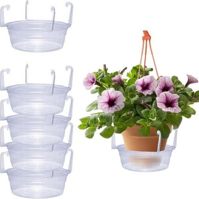 Set of 12 8 Inch Hanging Plant Drip Trays for Soil and Water Protection