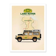 Land Rover Defender 110 Camel Trophy Poster Print | Wall Art | Car Picture
