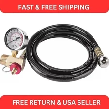Pressure Gauge and 4 Feet Air Tank Hose Assembly kit for Portable Carry Tank